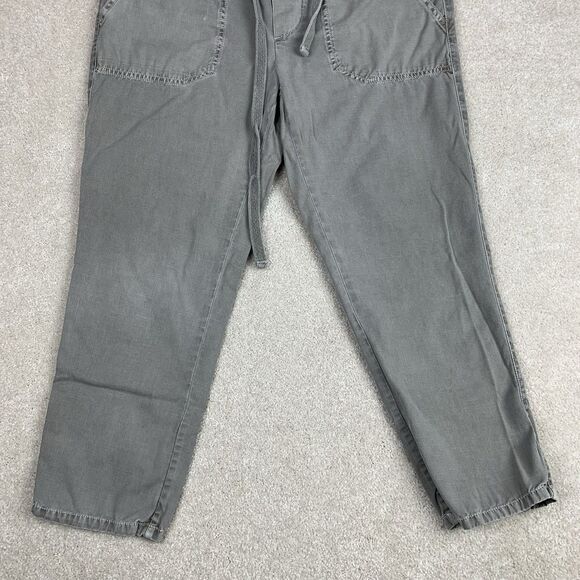 James Perse Standard Utility Grey Cropped Drawstring Cotton Pants Size 2 Medium - Picture 4 of 14